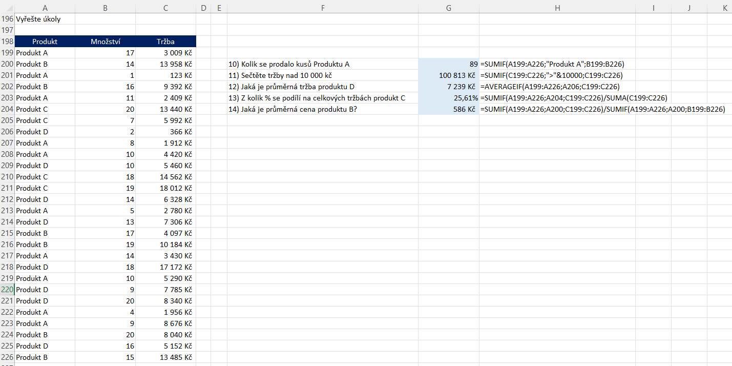 Excel k pohovoru pro začátečníky 14