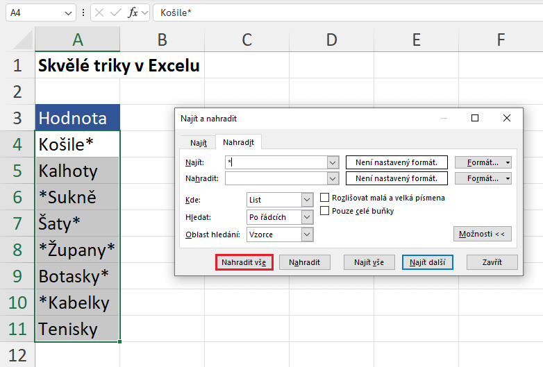5 dalších excelovýc triků 2